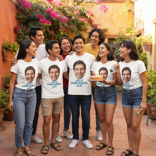 playeras de cumpleaños a juego para invitados